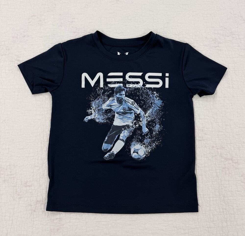 MESSI Lionel Messi Graphic Soccer T-Shirt Kids XS (4/5) Navy Lightweight